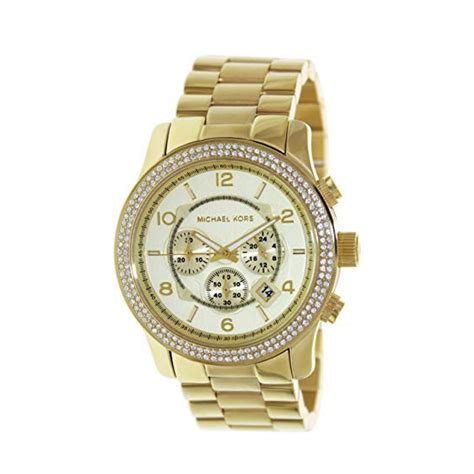 Michael Kors Runway Gold Dial Gold Steel Strap Watch for 